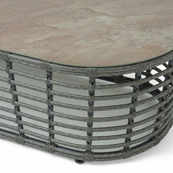 Валенсия журнальный столик из искусственного ротанга, цвет серый фото 4