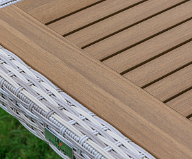 Обеденный стол Amelia Royal Family из искусственного ротанга 200 см, цвет бежевый