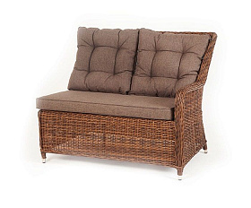 Левый модуль дивана Бергамо 4SIS из искусственного ротанга, цвет коричневый