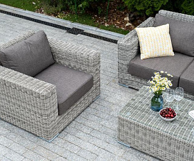 Лаунж-зона Боно 4SIS из искусственного ротанга, цвет серый