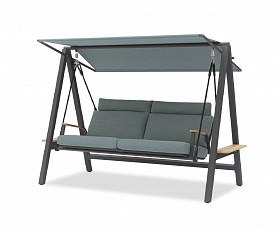 Качели Malmo Brafritid антрацит/зелёный, алюминий/тик