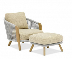 Комплект лаунж мебели Avesta Brafritid серый/песочный, тик/алюминий/веревка