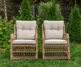 Обеденные кресла Isabella Royal Family из искусственного ротанга, цвет бежевый