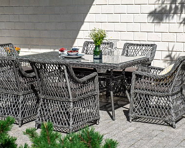 Обеденная Латте 4SIS группа плетеная, цвет графит
