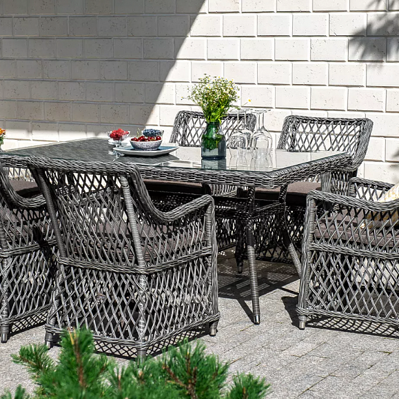 Обеденная Латте 4SIS группа плетеная, цвет графит фото 3