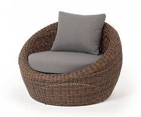 Кресло Барселона 4SIS из искусственного ротанга, цвет коричневый