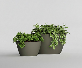 Кашпо Concretika Боул D80H45 Грине 7006