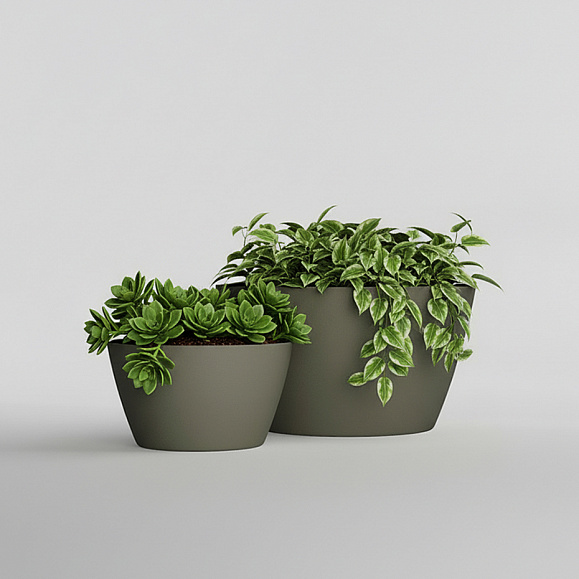 Кашпо Concretika Боул D80H45 Грине 7006 фото 5