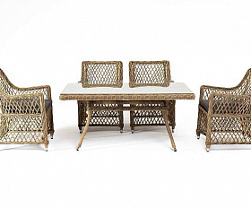 Обеденная Латте–140 L 4SIS группа плетеная, цвет соломенный