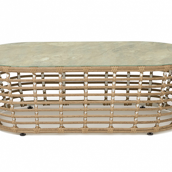 Валенсия журнальный столик из искусственного ротанга, цвет соломенный фото 2