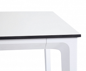 Малага обеденный стол из HPL 140х80см, цвет молочный, каркас белый