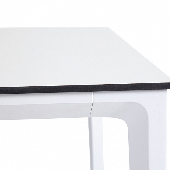 Малага обеденный стол из HPL 140х80см, цвет молочный, каркас белый фото 4