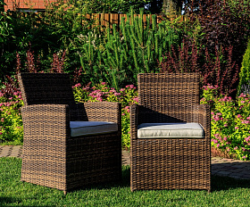 Комплект обеденных кресел Fiona Royal Family из искусственного ротанга, цвет коричневый