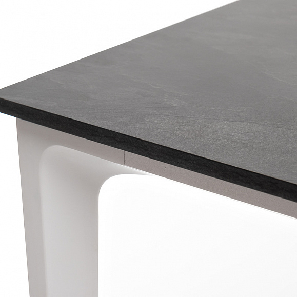 Малага обеденный стол из HPL 90х90см, цвет серый гранит, каркас белый фото 4