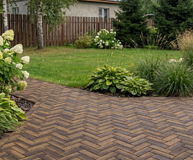 Клинкерная брусчатка ЛСР Монако золото Лонг 250х80х50 мм, коричневый