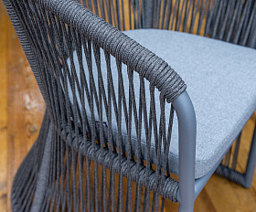 Романо обеденная группа на 6 персон, каркас темно-серый, роуп темно-серый