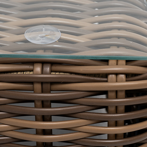 Палермо журнальный столик из искусственного ротанга, цвет соломенный фото 4