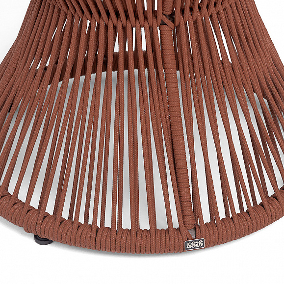 Мадрид журнальный стол из HPL круглый Ø50 H55, каркас из алюминия коричневый (RAL8016) муар, цвет дуб, роуп красный (8372) круглый tex фото 4