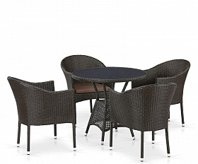Комплект плетеной мебели T707ANS/Y350-W53 4Pcs Brown