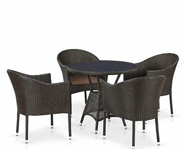 Комплект плетеной мебели T707ANS/Y350-W53 4Pcs Brown