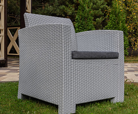 Обеденный комплект Grand Lana L Royal Family из пластика, цвет светло-серый