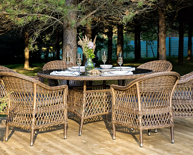 Обеденная Эспрессо–150 S 4SIS группа плетеная, цвет коричневый