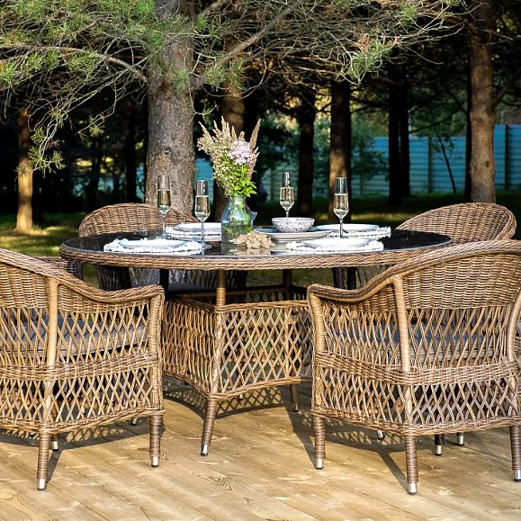 Обеденная Эспрессо–150 S 4SIS группа плетеная, цвет коричневый фото 3