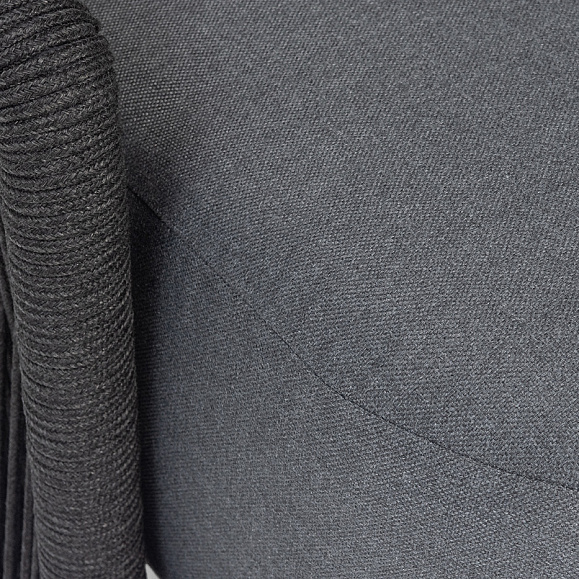 Верона диван модульный плетеный из роупа, каркас алюминий темно-серый (RAL7024) муар, роуп темно-серый круглый, ткань темно-серая 027 фото 7