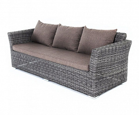 Диван трехместный Капучино 4SIS из искусственного ротанга, цвет графит