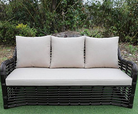 Диван Ницца 4SIS из искусственного ротанга трехместный, цвет бронзовый