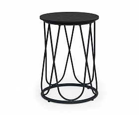 Перу журнальный стол из HPL круглый Ø40 H55, каркас из алюминия темно-серый (RAL 7024) муар, цвет столешницы серый гранит