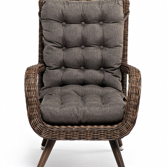 Плетеное кресло Толедо 4SIS из искусственного ротанга, цвет коричневый фото 3