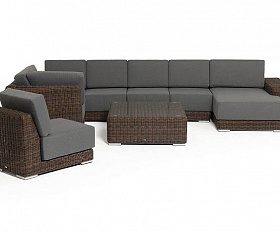 Трансформирующаяся Капри 4SIS лаунж-зона из искусственного ротанга, цвет коричневый