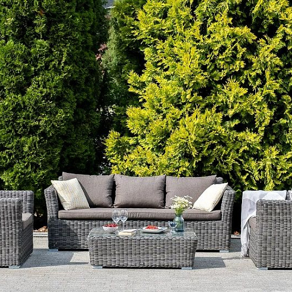 Лаунж-зона Капучино 4SIS из искусственного ротанга, цвет графит фото 2