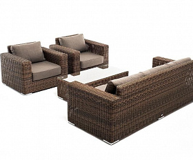 Лаунж-зона Боно 4SIS из искусственного ротанга, цвет коричневый