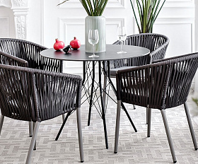 Конте интерьерный стол из HPL круглый Ø90см, цвет серый гранит