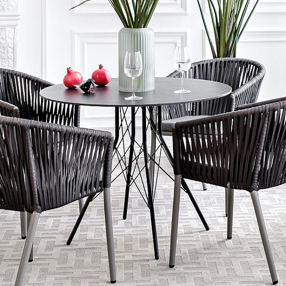 Конте интерьерный стол из HPL круглый Ø90см, цвет серый гранит фото 2