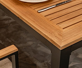 Обеденный комплект Oscar Royal Family со столешницей из тика, цвет светло серый