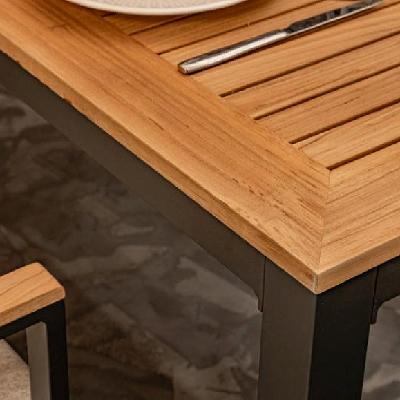 Обеденный комплект Oscar Royal Family со столешницей из тика, цвет светло серый фото 3