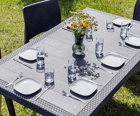 Обеденный комплект July XL Royal Family из пластика, цвет графит