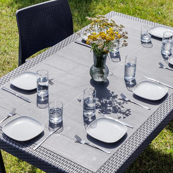 Обеденный комплект July XL Royal Family из пластика, цвет графит фото 7