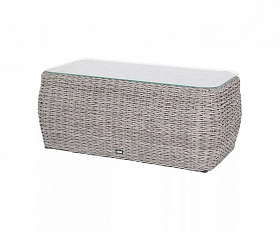 Журнальный столик Кальяри 4SIS из искусственного ротанга (гиацинт), цвет серый