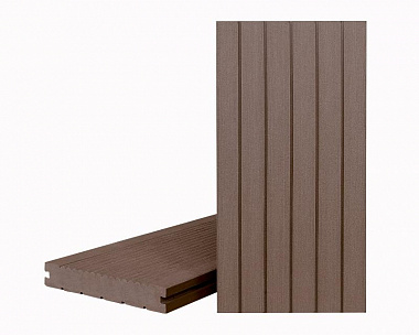 Террасная доска Террапол КЛАССИК полнотелая с пазом 4000 или 3000х147х24 мм, цвет Тик Киото