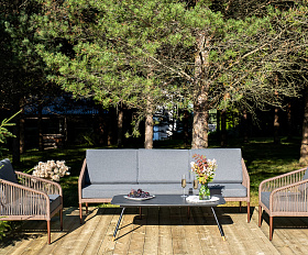 Канны лаунж-зона 5-местная плетеная из роупа (веревки), роуп коричневый