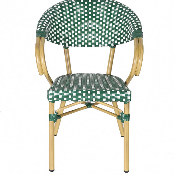 Плетеный стул Грас 4SIS из искусственного ротанга, цвет зеленый фото 1