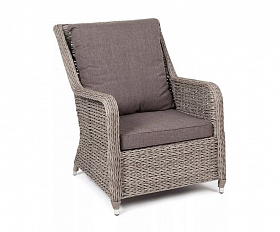 Плетеное кресло Гляссе 4SIS из искусственного ротанга (гиацинт), цвет графит