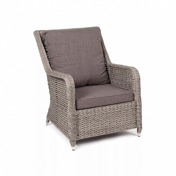 Плетеное кресло Гляссе 4SIS из искусственного ротанга (гиацинт), цвет графит фото 2