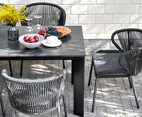 Венето обеденный стол из HPL 160х80см, цвет серый гранит, каркас черный