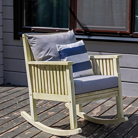 Кресло качалка Natali Royal Family из акации, цвет белый фото 1