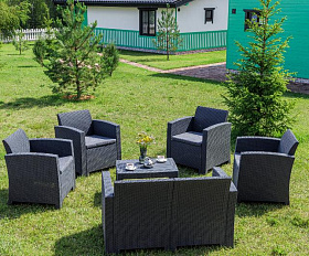 Обеденный комплект Lana L Royal Family из пластика, цвет графит